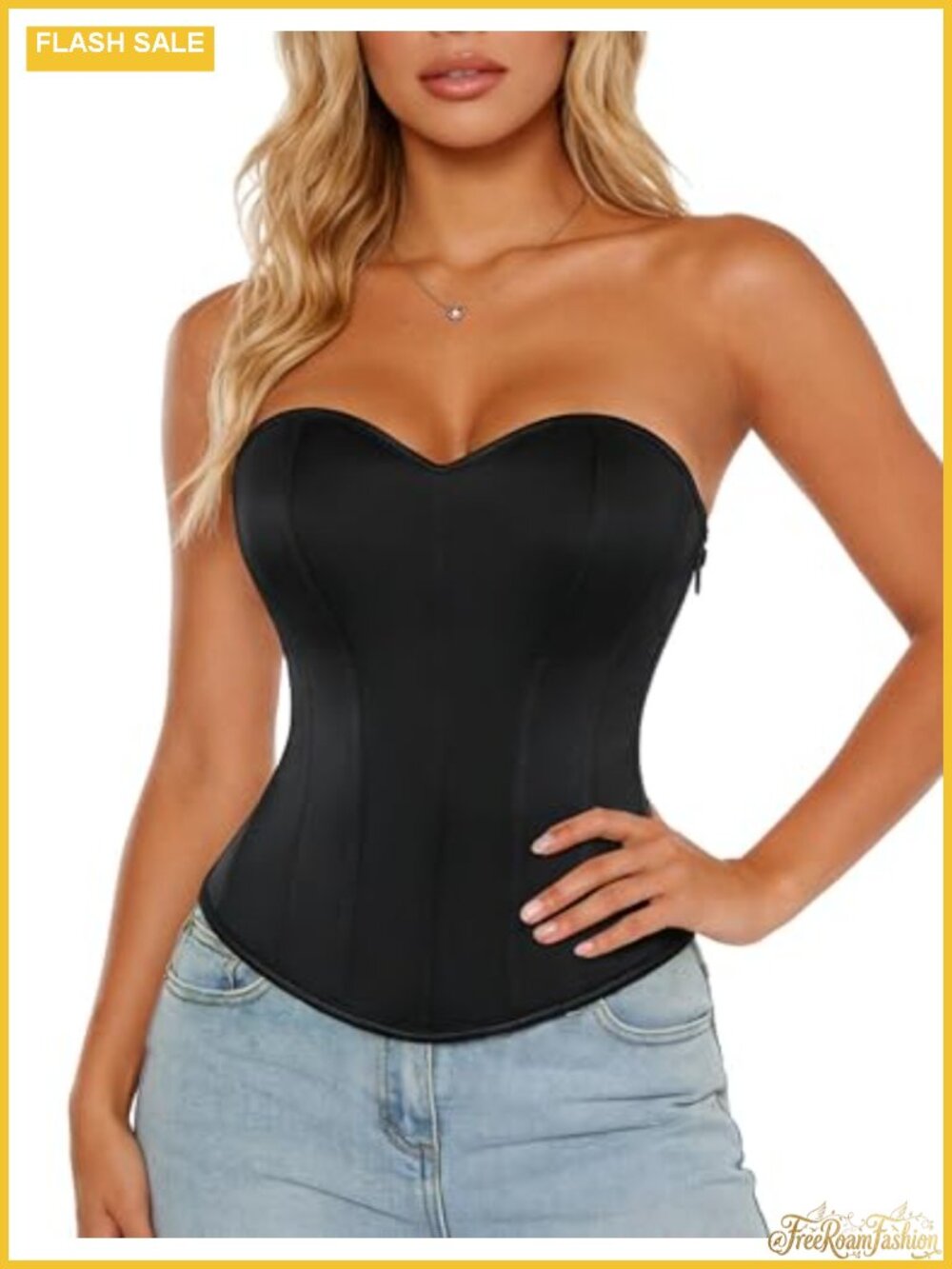 Strapless Corset Top Fishboned Bustier Sweetheart Neckline Party